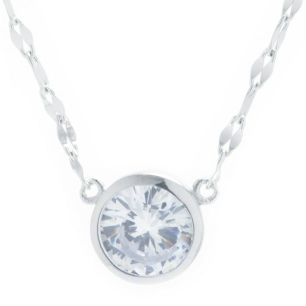 16 Sterling Silver Cubic Zirconia 6mm Heart Solitaire Necklace 2 Extender 16 Sterling Silver Cubic Zirconia 6mm Heart Solitaire Necklace 2 Extender